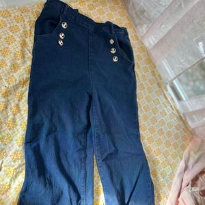 Collectif - size small - nautical high waisted jeans, wide leg